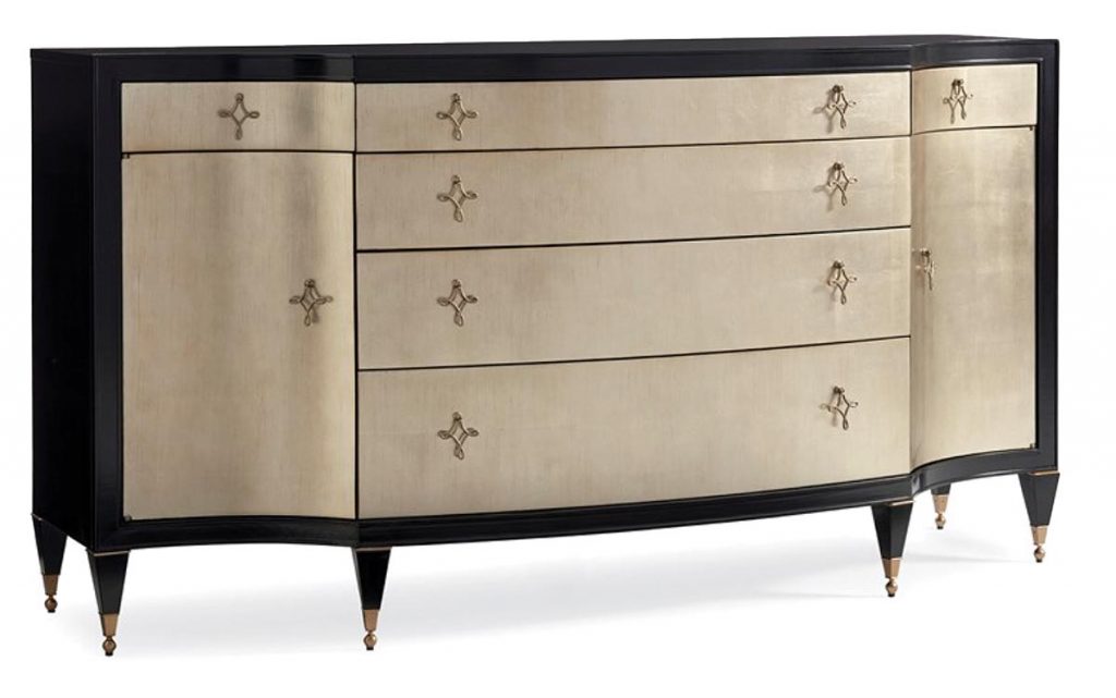 Lovely as a bedroom dresser, the Opposites Attract credenza by Caracole is pure subdued elegance